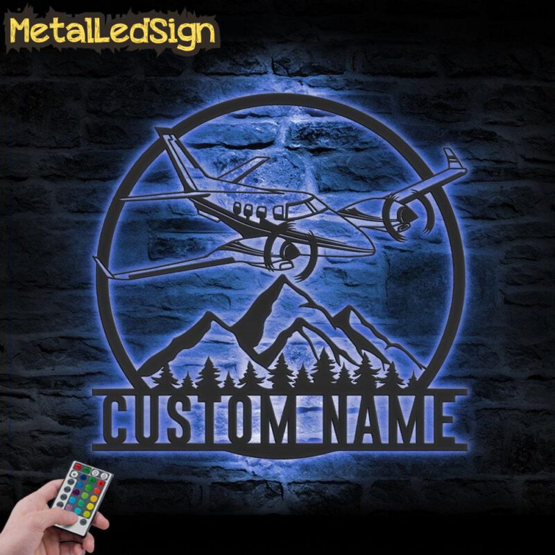 Custom Airplane Metal Wall Art Led Light - Image 2