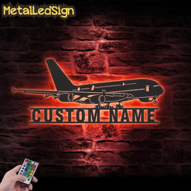 Custom Airplane Metal Wall Art Led Light - Image 2