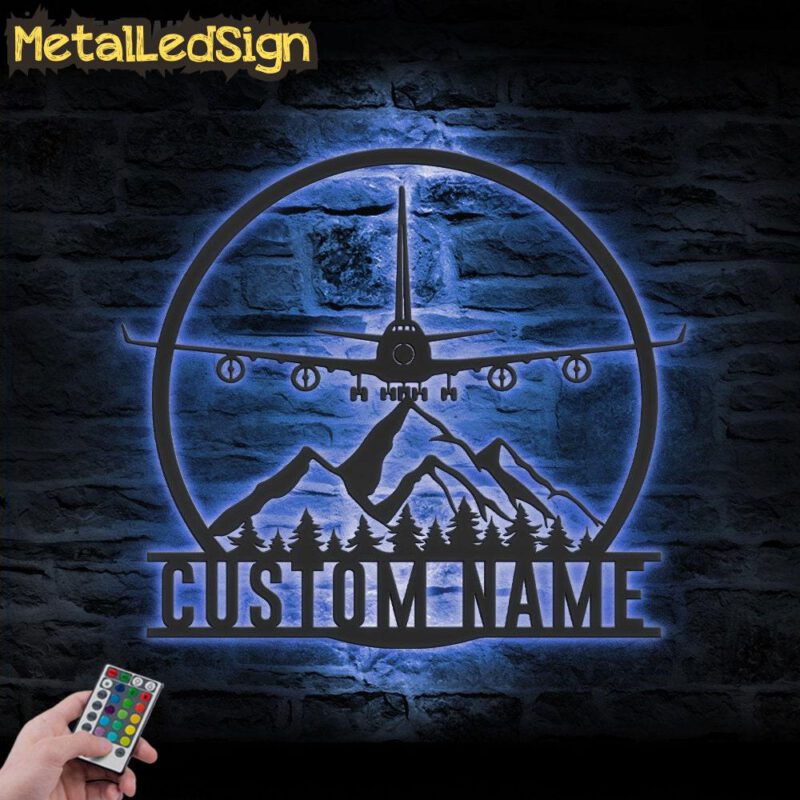 Custom Airplane Metal Wall Art Led Light - Image 2