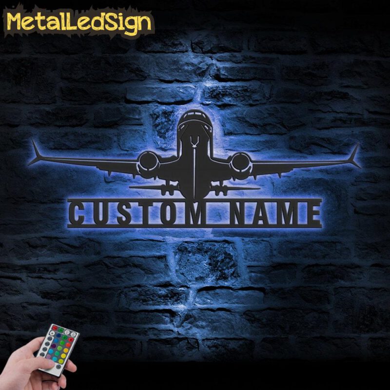 Custom Airplane Metal Wall Art Led Light - Image 2