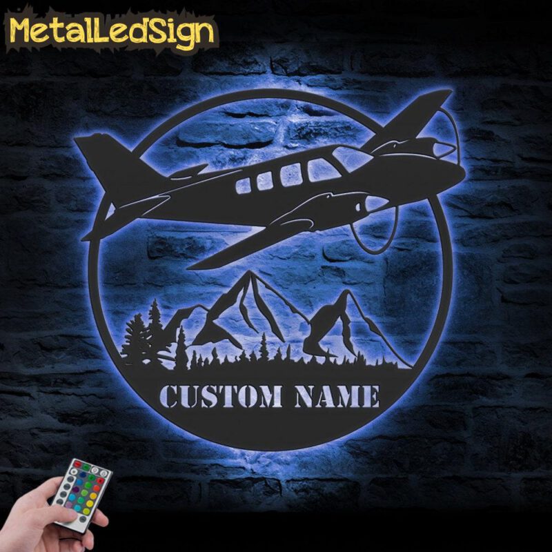 Custom Airplane Metal Wall Art Led Light - Image 2