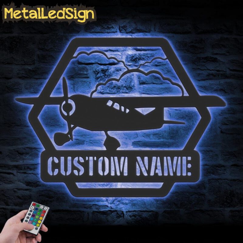 Custom Airplane Metal Wall Art Led Light - Image 2