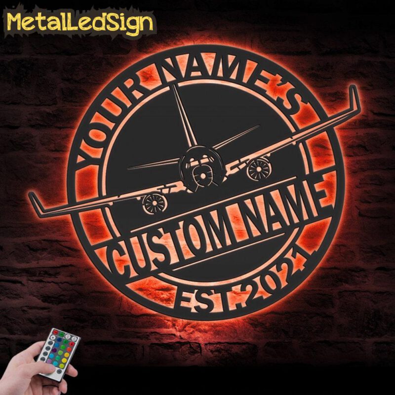 Custom Airplane Metal Wall Art Led Light - Image 3