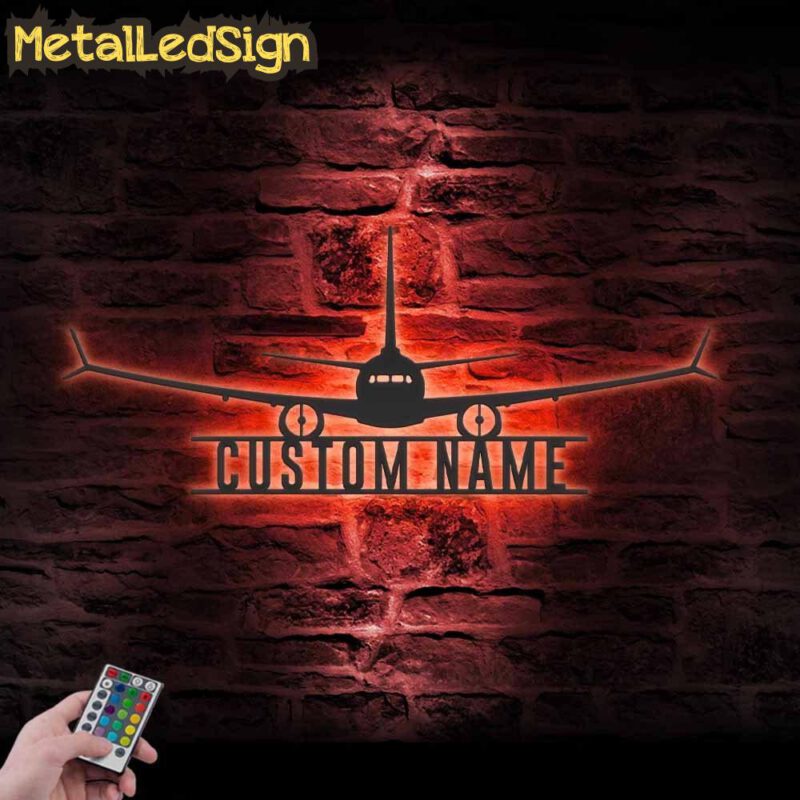 Custom Airplane Metal Wall Art Led Light - Image 3