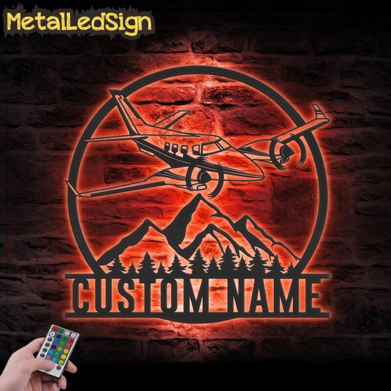 Custom Airplane Metal Wall Art Led Light - Image 3