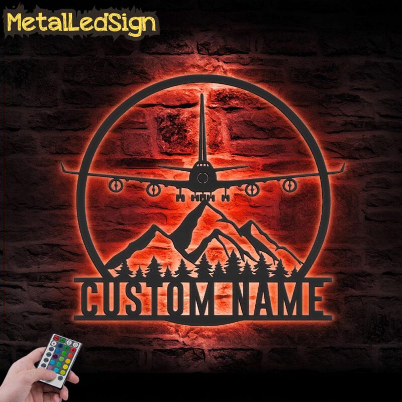 Custom Airplane Metal Wall Art Led Light - Image 3