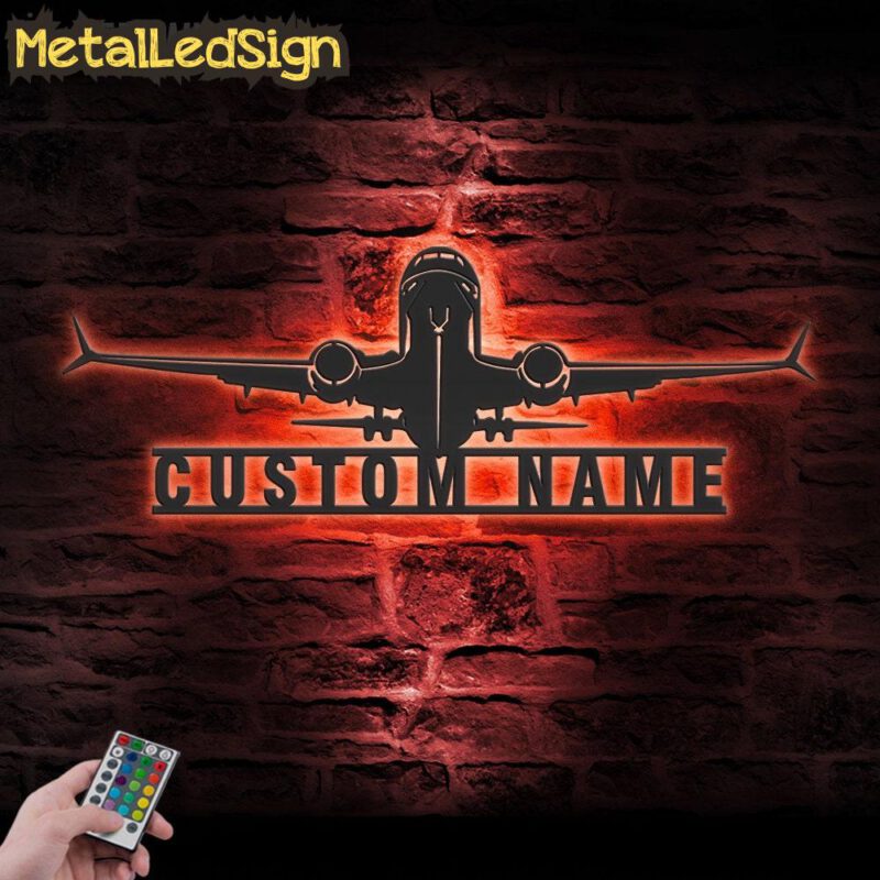 Custom Airplane Metal Wall Art Led Light - Image 3