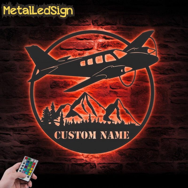 Custom Airplane Metal Wall Art Led Light - Image 3