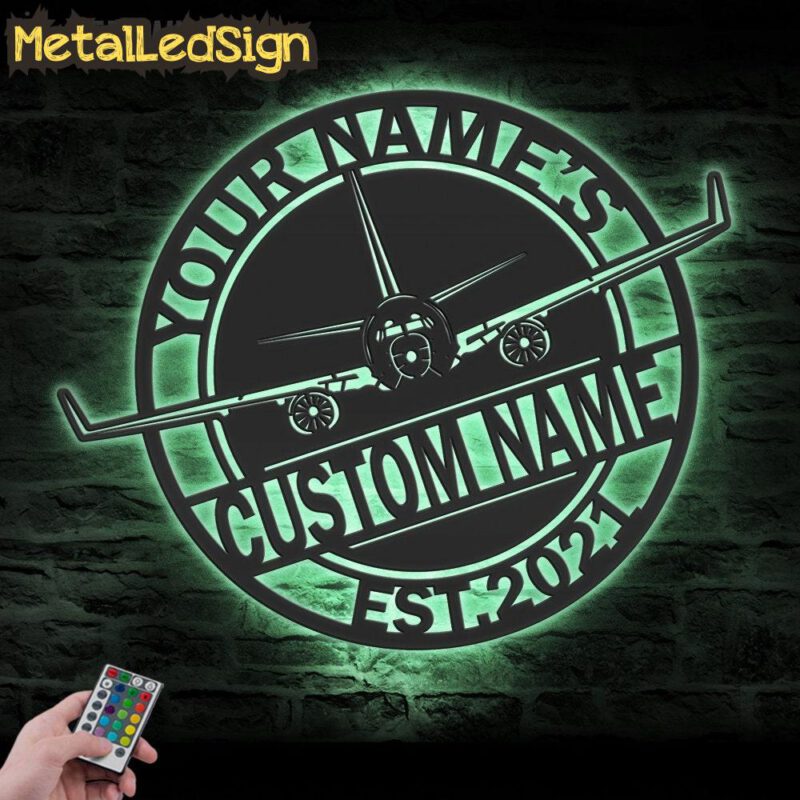 Custom Airplane Metal Wall Art Led Light - Image 4