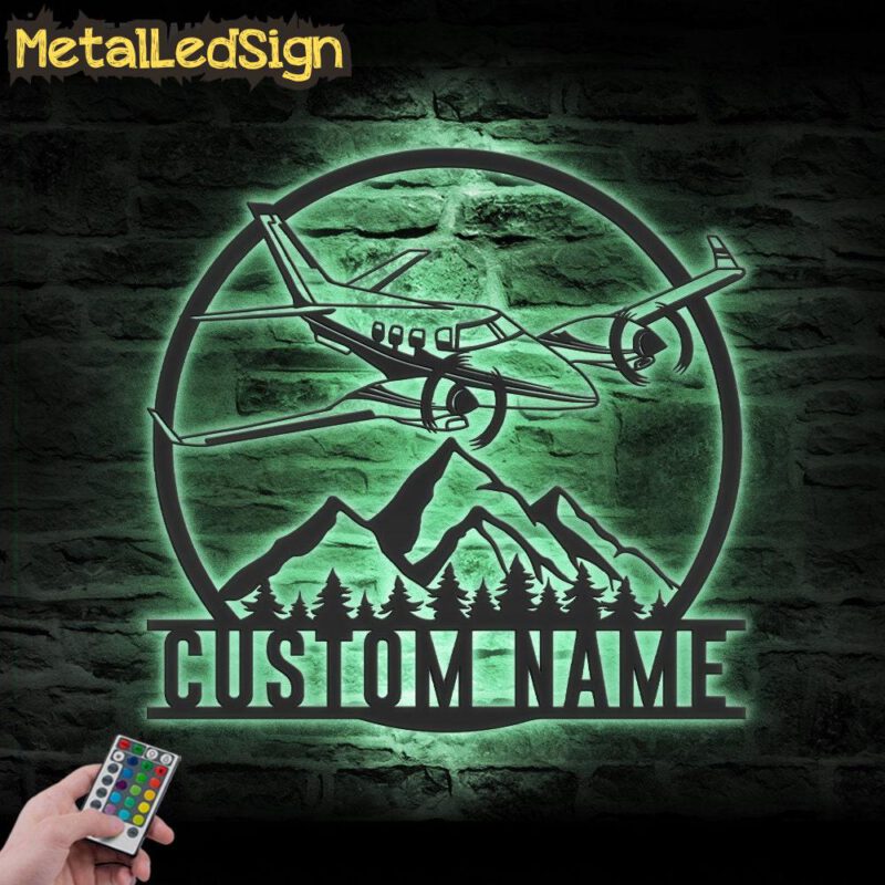 Custom Airplane Metal Wall Art Led Light - Image 4