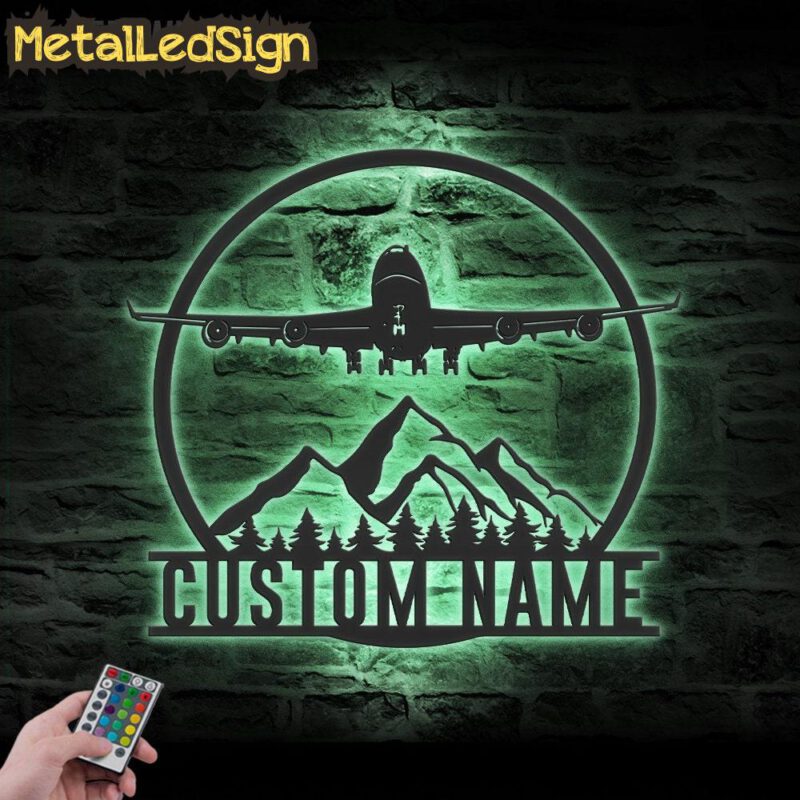 Custom Airplane Metal Wall Art Led Light - Image 4