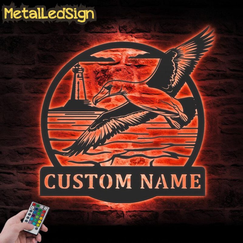 Custom Albatross Metal Wall Art Led Light - Image 3