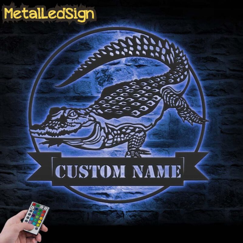 Custom Alligator Metal Wall Art Led Light - Image 2