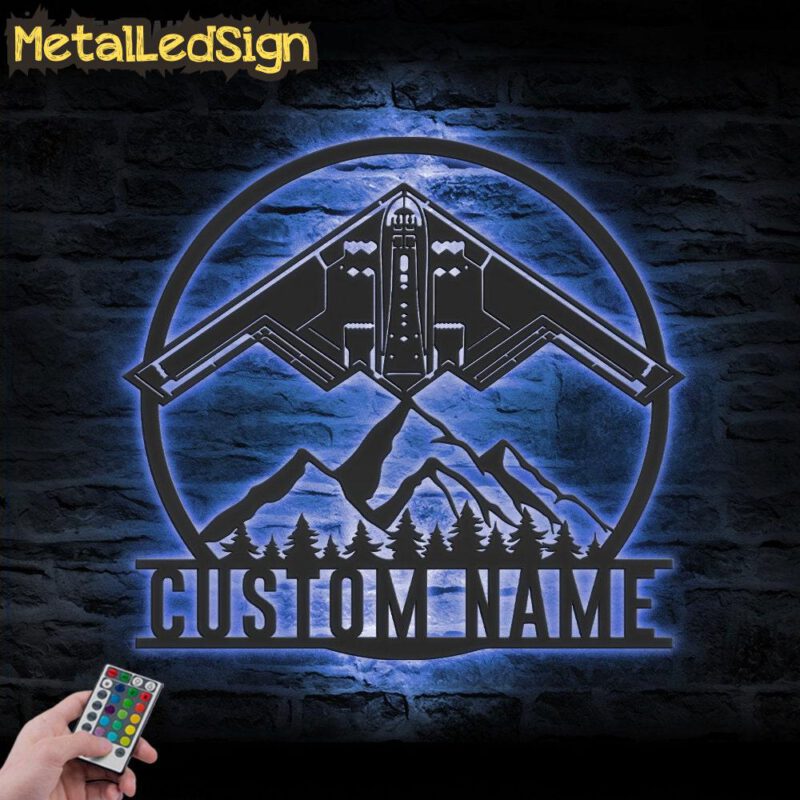 Custom Combat Aircraft Hangar Metal Wall Art Led Light - Image 2