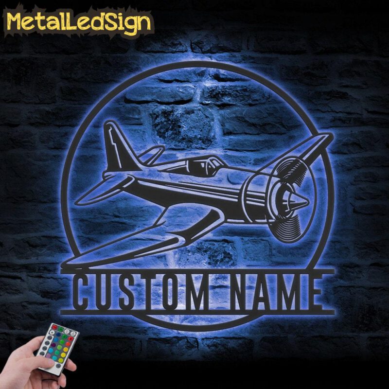 Custom Fighter Jet Pilot Metal Wall Art Led Light - Image 2