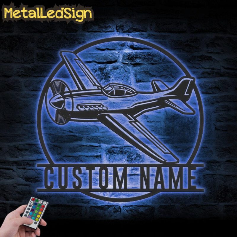 Custom Fighter Jet Pilot Metal Wall Art Led Light - Image 2