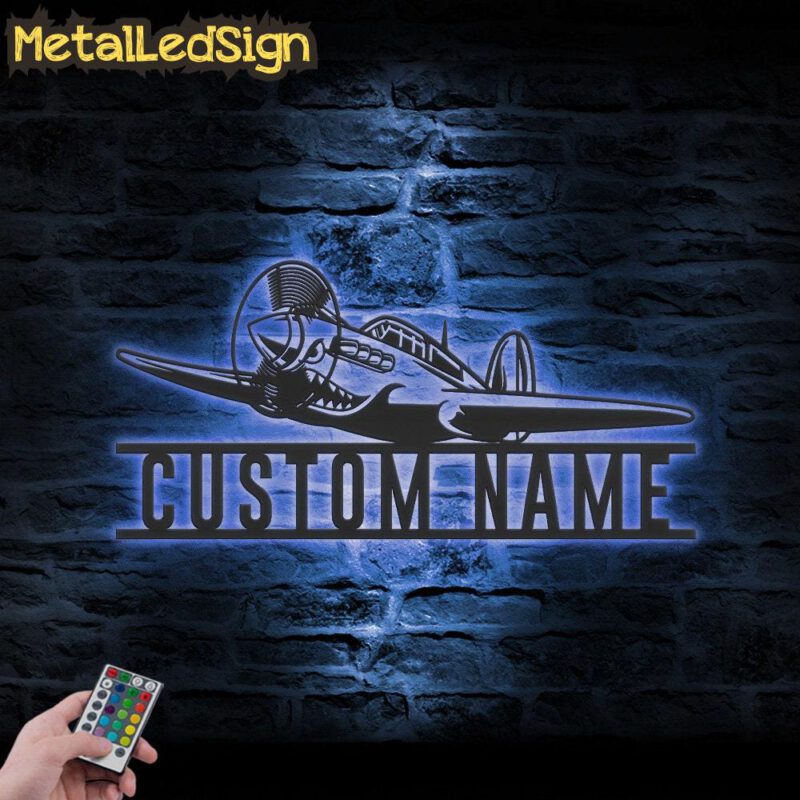 Custom Fighter Jet Pilot Metal Wall Art Led Light - Image 2