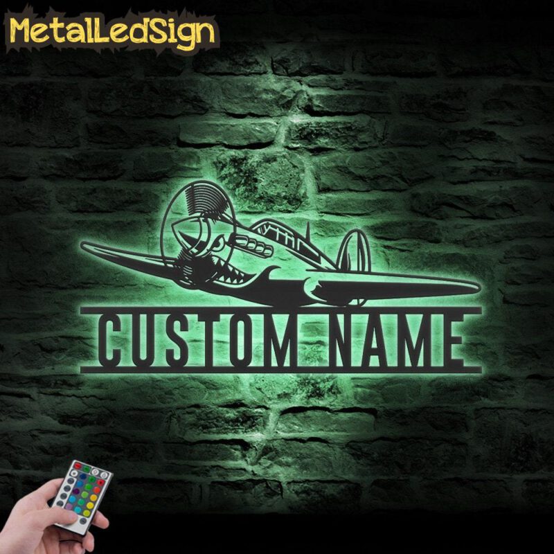 Custom Fighter Jet Pilot Metal Wall Art Led Light - Image 3