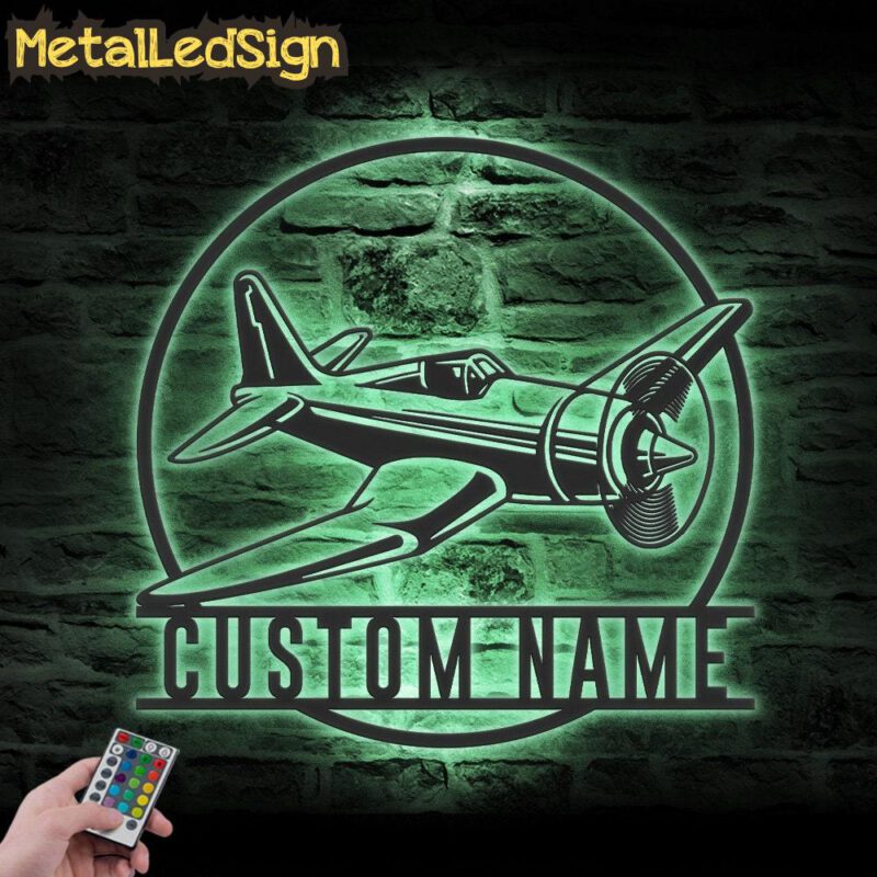 Custom Fighter Jet Pilot Metal Wall Art Led Light - Image 4