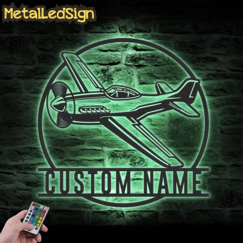 Custom Fighter Jet Pilot Metal Wall Art Led Light - Image 4