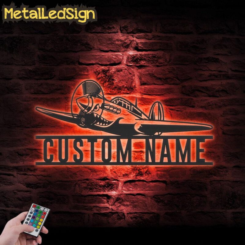 Custom Fighter Jet Pilot Metal Wall Art Led Light - Image 4