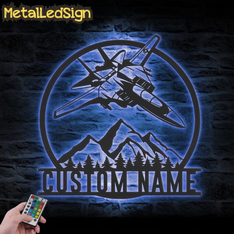 Custom Jet Fighter Metal Wall Art Led Light - Image 2