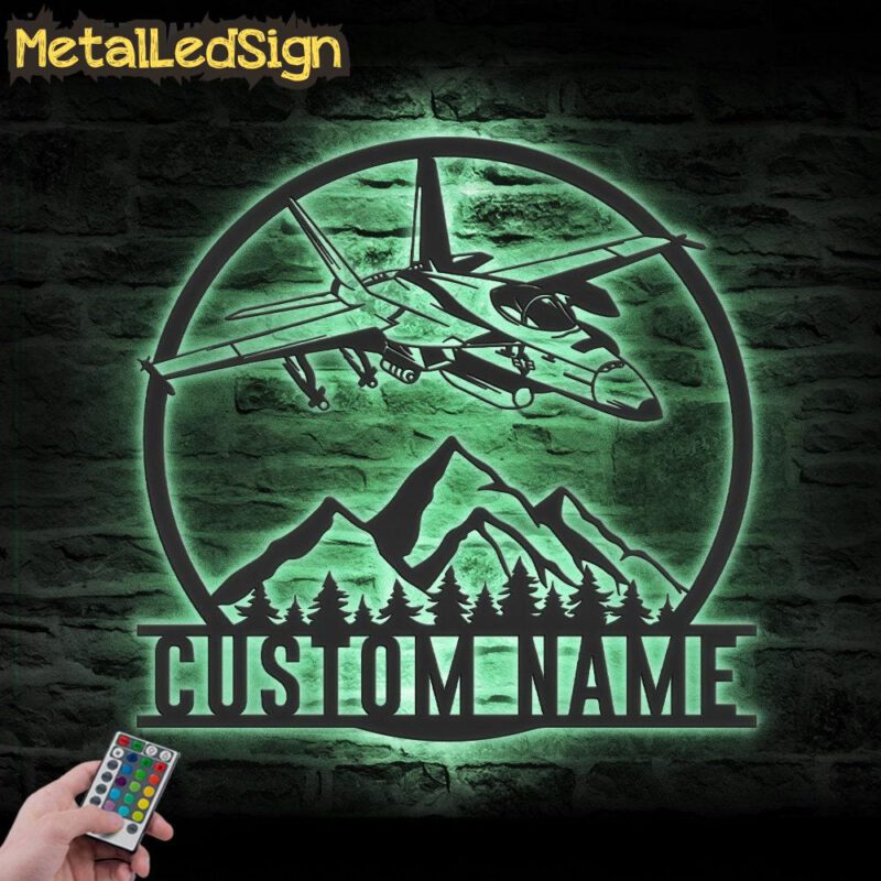 Custom Jet Fighter Metal Wall Art Led Light - Image 4