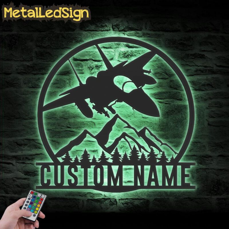 Custom Jet Fighter Metal Wall Art Led Light - Image 4