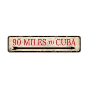 90-Miles-To-Cuba-Sign-Premium-Quality-Rustic-Metal-Sign-2