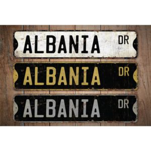 Albania-Premium-Quality-Rustic-Metal-Sign-Images