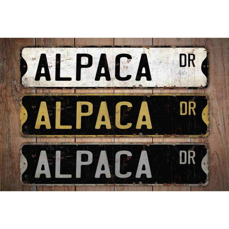 Alpaca-Premium-Quality-Rustic-Metal-Sign-Images