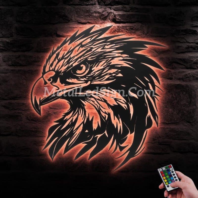 American-Eagle-Head-Metal-Wall-Art-Led-Light-6