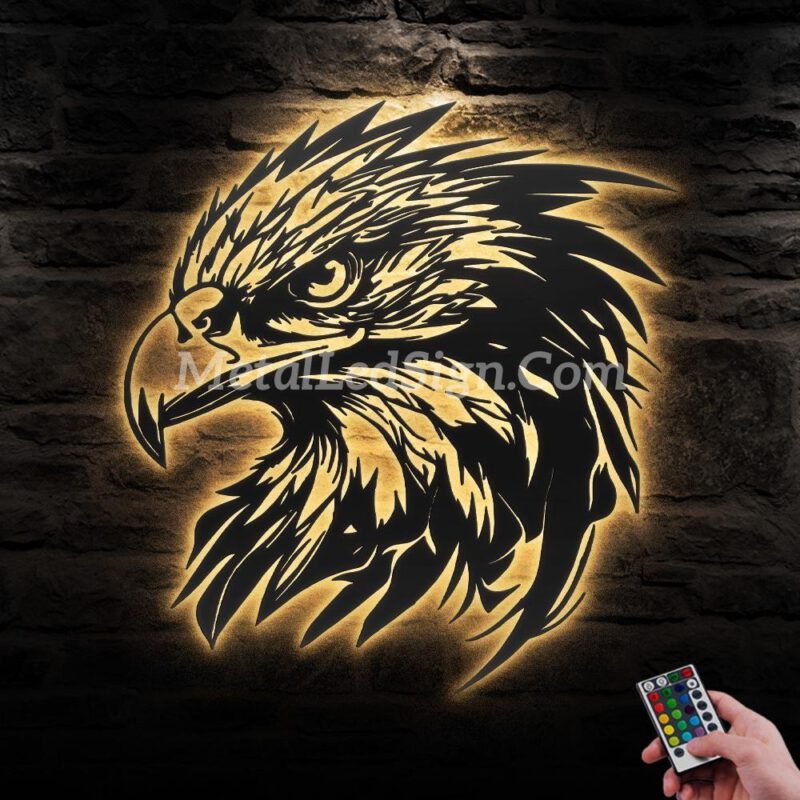 American-Eagle-Head-Metal-Wall-Art-Led-Light-Images