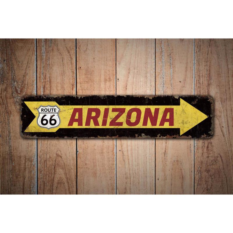 Arizona-Route-66-Premium-Quality-Rustic-Metal-Sign-Images