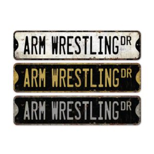 Arm-Wrestling-Premium-Quality-Rustic-Metal-Sign-2