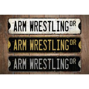 Arm-Wrestling-Premium-Quality-Rustic-Metal-Sign-Images