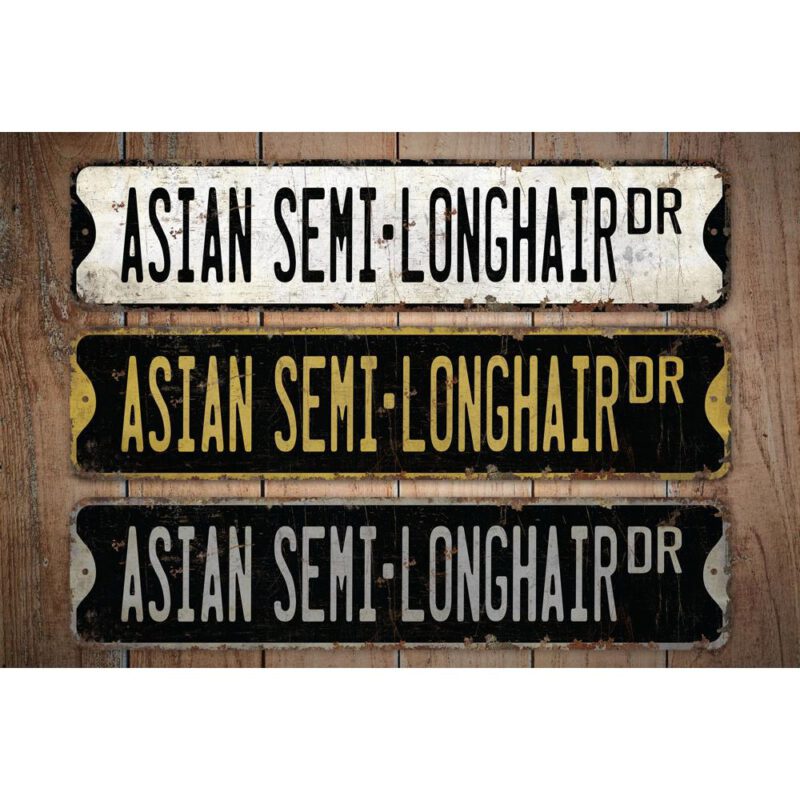 Asian-Semi-Longhair-Premium-Quality-Rustic-Metal-Sign-Images