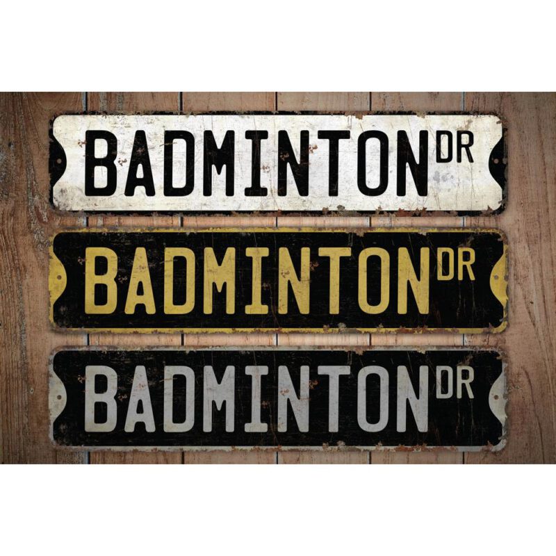 Badminton-Premium-Quality-Rustic-Metal-Sign-Images