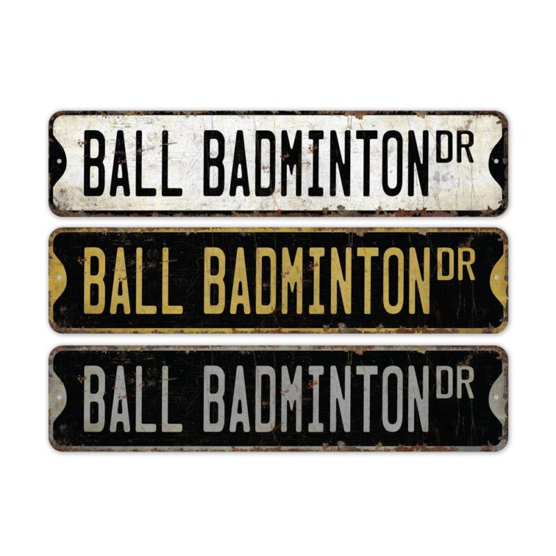 Ball-Badminton-Premium-Quality-Rustic-Metal-Sign-2