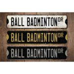 Ball-Badminton-Premium-Quality-Rustic-Metal-Sign-Images