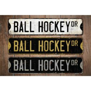 Ball-Hockey-Premium-Quality-Rustic-Metal-Sign-Images