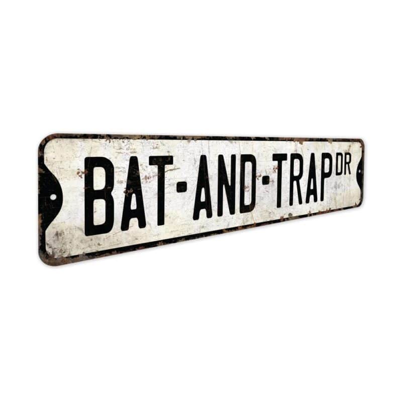 Bat-And-Trap-Premium-Quality-Rustic-Metal-Sign-3