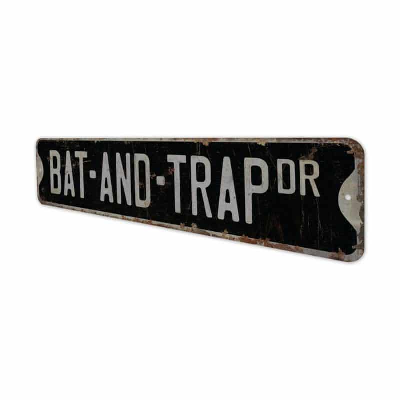 Bat-And-Trap-Premium-Quality-Rustic-Metal-Sign-8