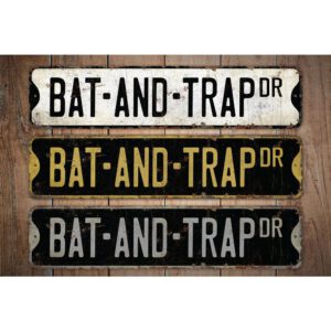 Bat-And-Trap-Premium-Quality-Rustic-Metal-Sign-Images