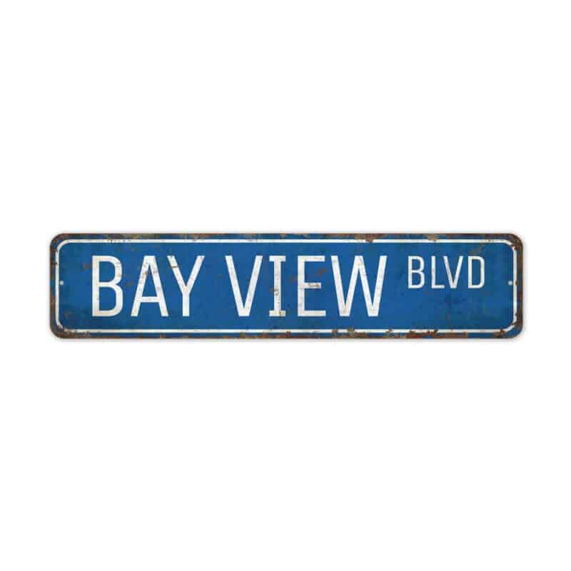 Bay-View-Boulevard-Premium-Quality-Rustic-Metal-Sign-2