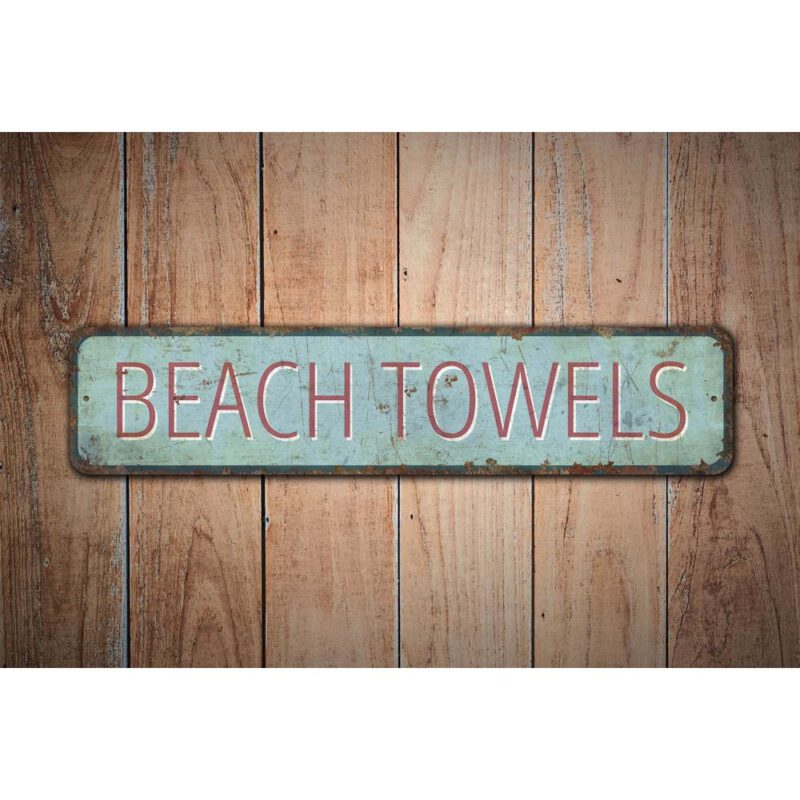 Beach-Towels-Sign-Premium-Quality-Rustic-Metal-Sign-Images