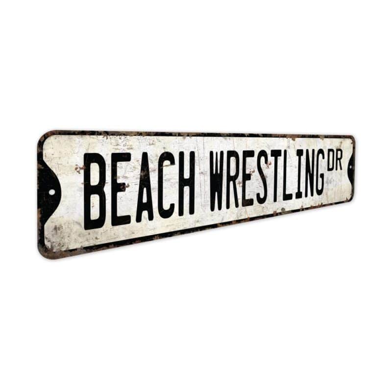 Beach-Wrestling-Premium-Quality-Rustic-Metal-Sign-3