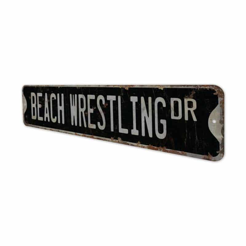 Beach-Wrestling-Premium-Quality-Rustic-Metal-Sign-8