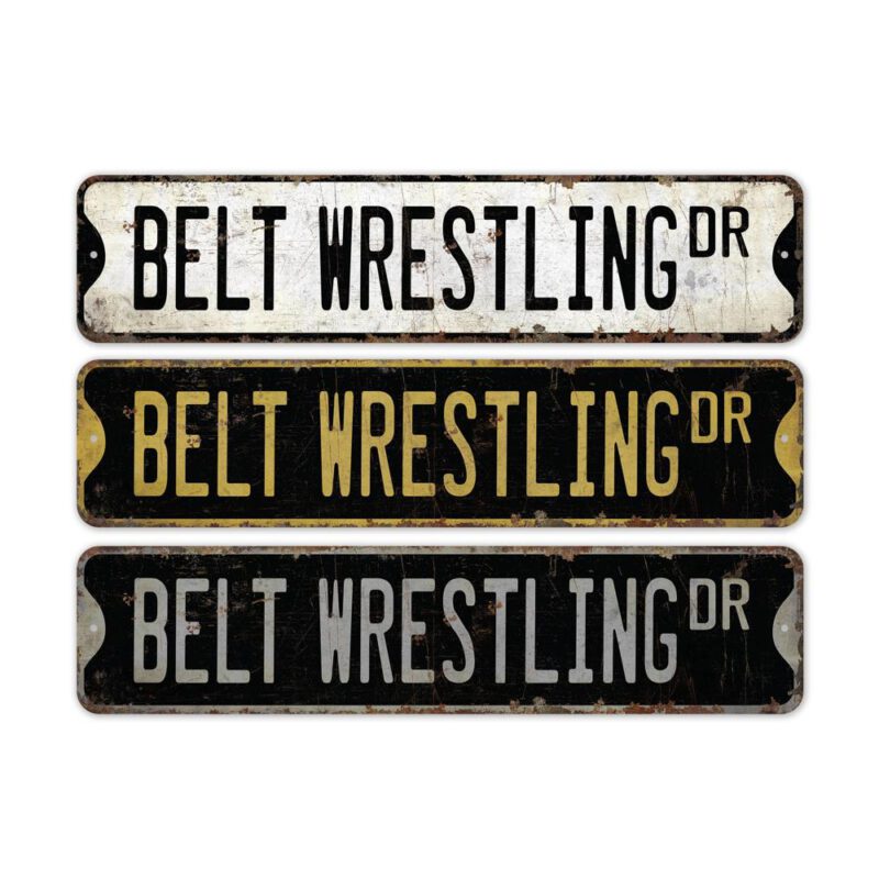 Belt-Wrestling-Premium-Quality-Rustic-Metal-Sign-2