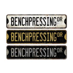 Benchpressing-Premium-Quality-Rustic-Metal-Sign-2